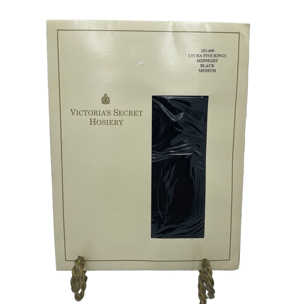 Victoria's Secret Hosiery‎ Vintage Stretch Lycra Stockings Midnight Black Medium